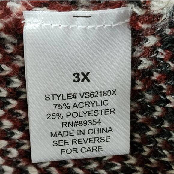 ADRIENNE Vittadini windowpane plaid cardigan sweater plus size 3X NEW!!! - Picture 8 of 8